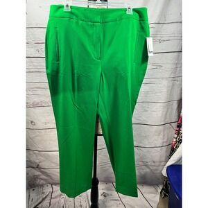 Bar III‎ Women's Dress Pants Size 14 Green Chili Career Straight Leg NWT